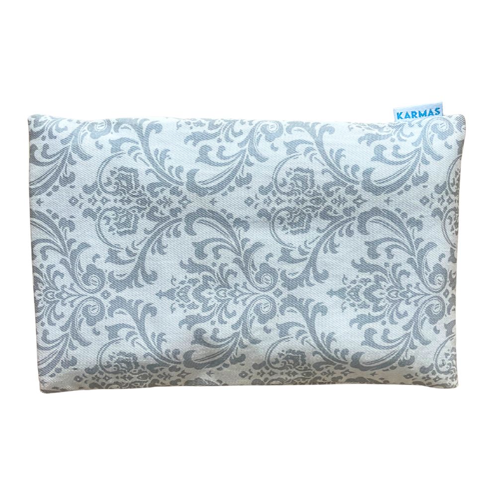 Guatero de semillas, cuarzo, hierbas y aromaterapia mandala gris (22x14 cm)