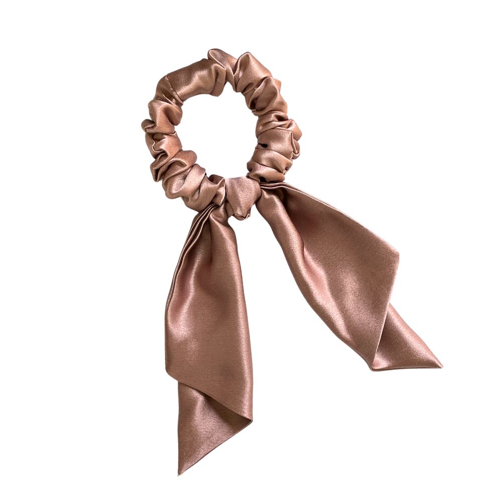 Scrunchie Lazo Seda Mulberry Palo Rosa