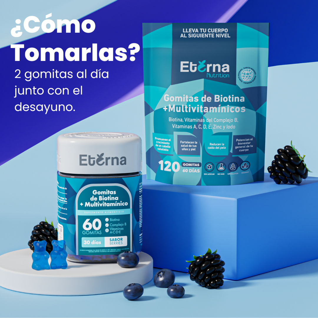 Gomitas Eterna De Biotina + Multivitamínico: 60 Días