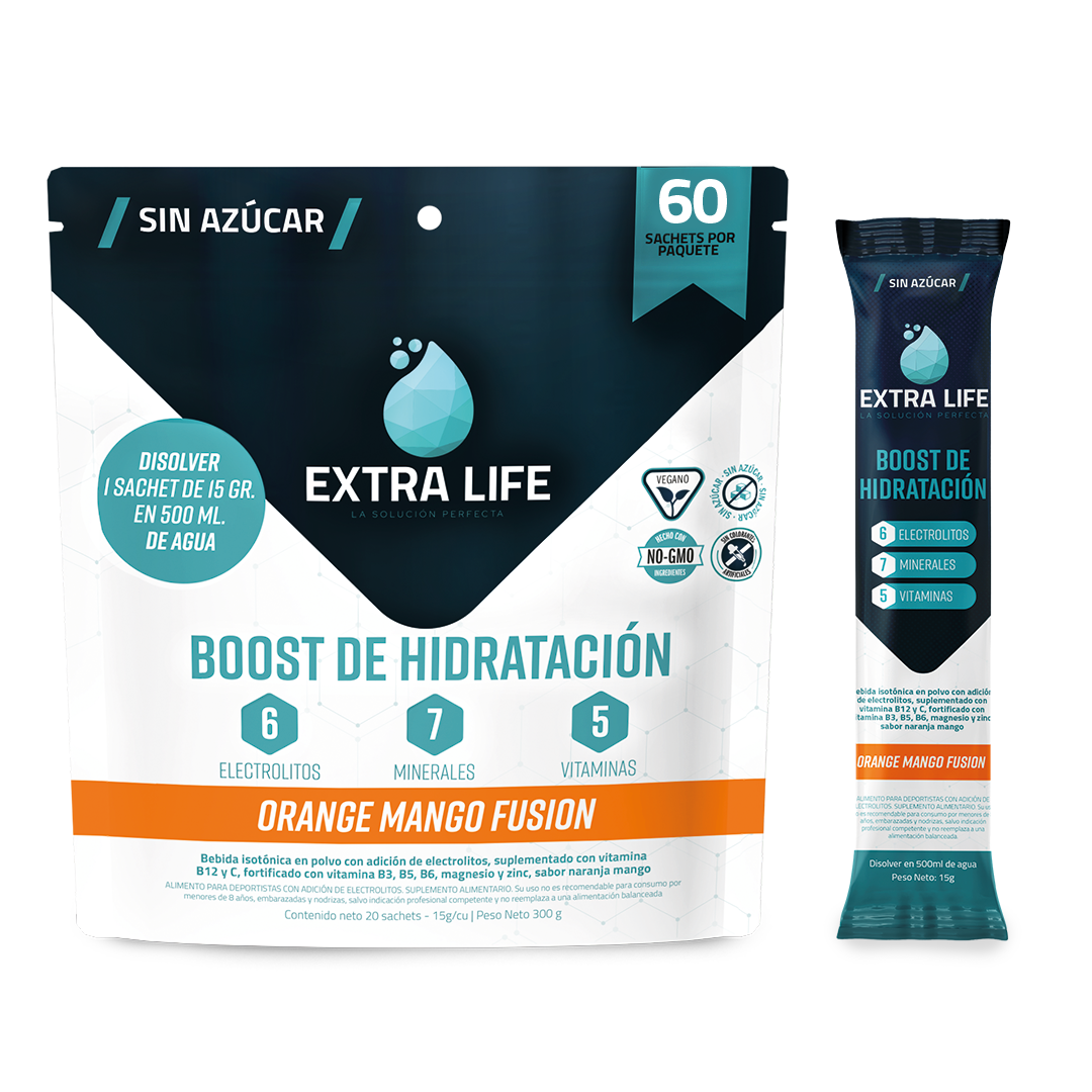 Boost De Hidratación Extra Life 60 Sachets Orange Mango Fusion