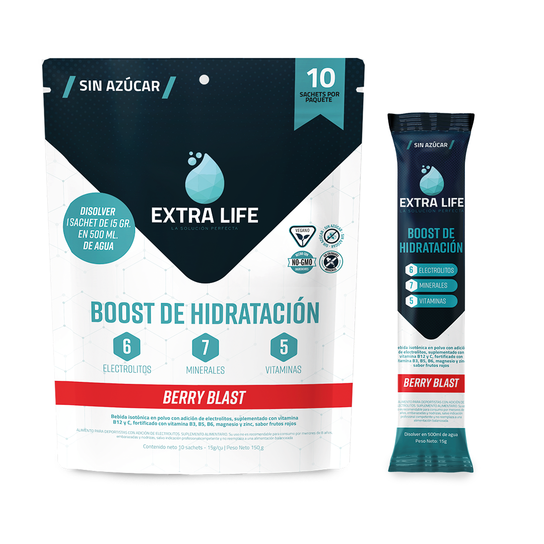 Boost De Hidratación Extra Life 10 Sachets Berry Blast