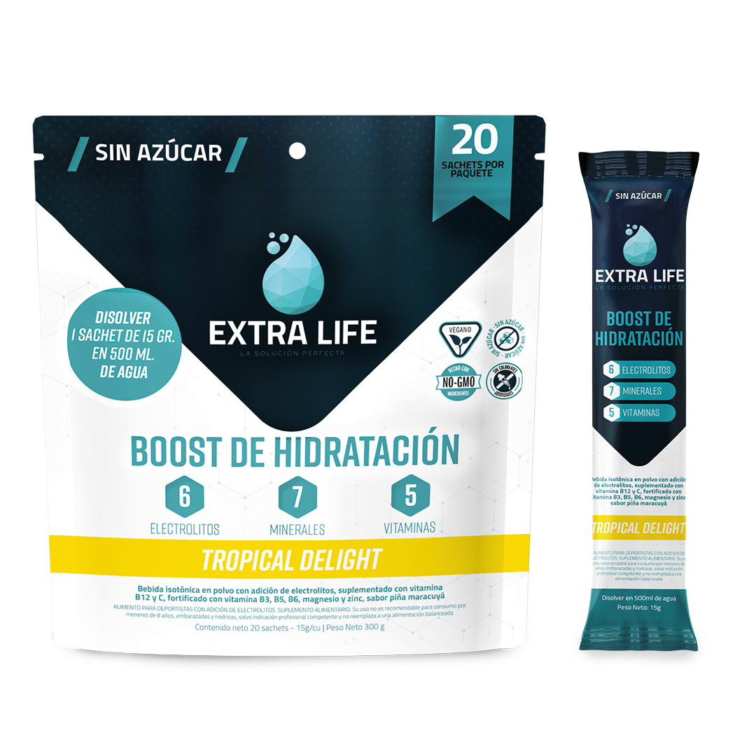 Boost De Hidratación Extra Life 20 Sachets Tropical Delight