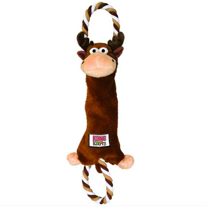 KONG TUGGER KNOTS Moose - Peluche con cuerda para perros mordedores