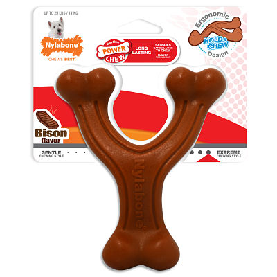Hueso Wishbone - Talla M- Sabor Bisonte - Nylabone