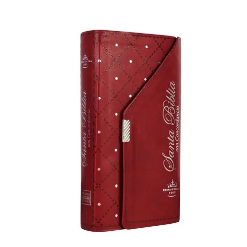 Biblia RVR60 Rojo Tapa Agenda con Concordancia, Índice, canto plateado