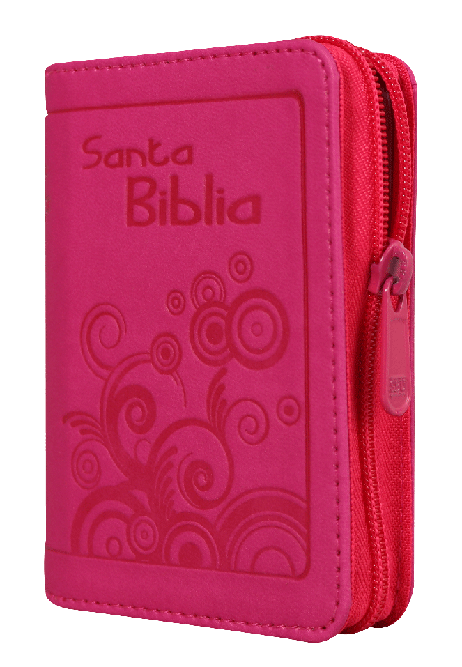 Biblia minibolsillo RVR 1960 fucsia con cierre