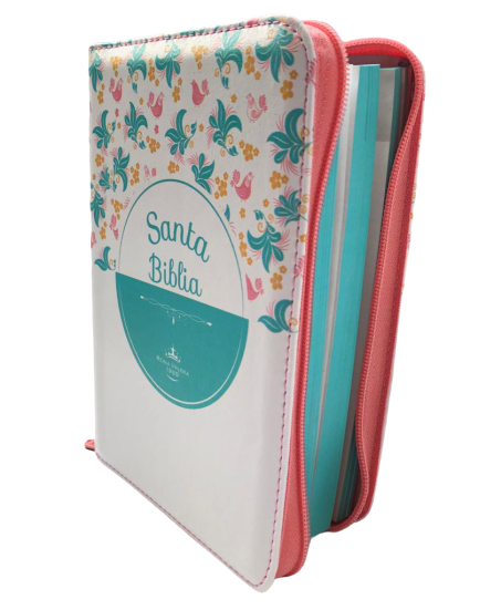 Biblia RVR045cZLM PJR blanco/flores