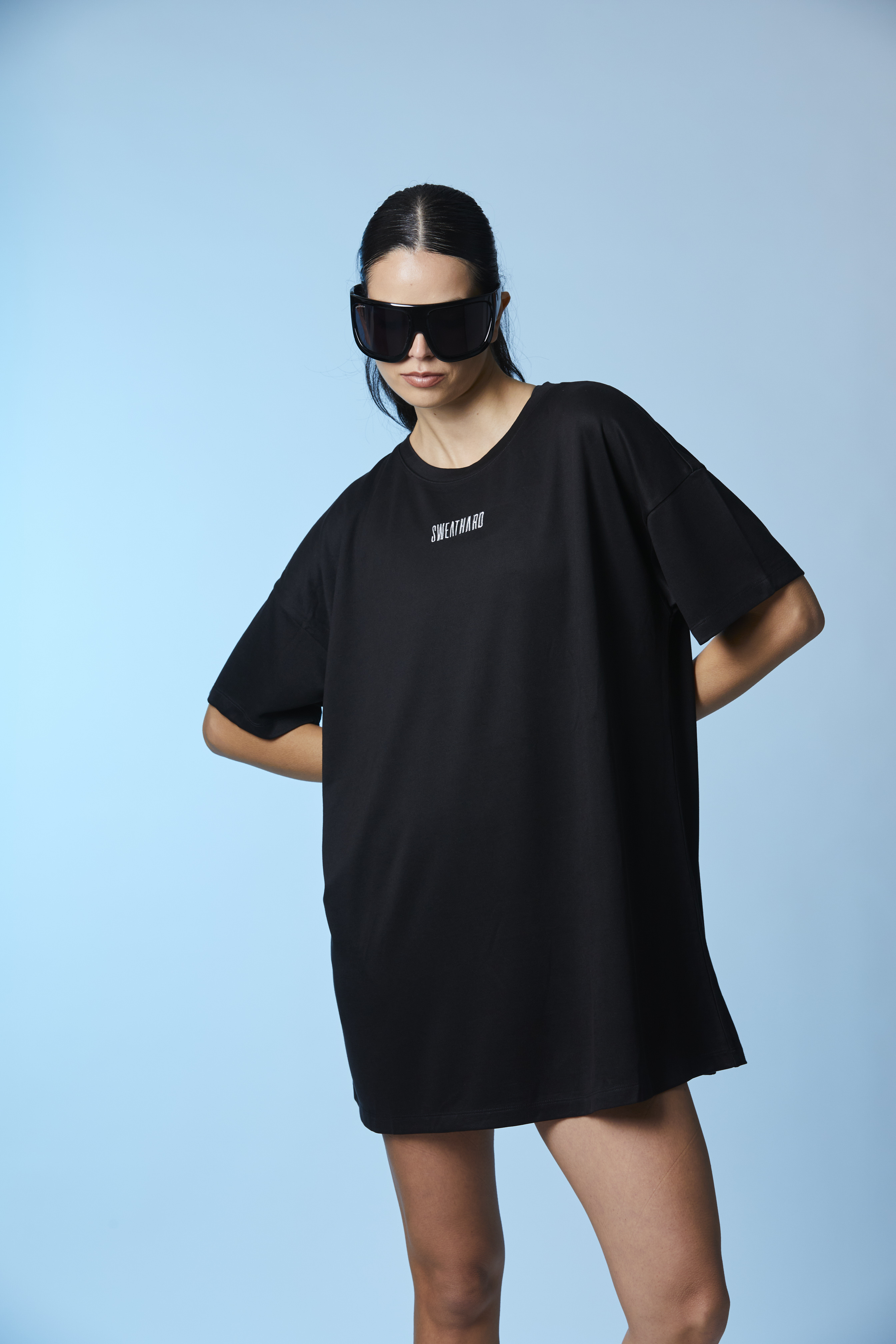 Polera Negra Crystal Logo - S