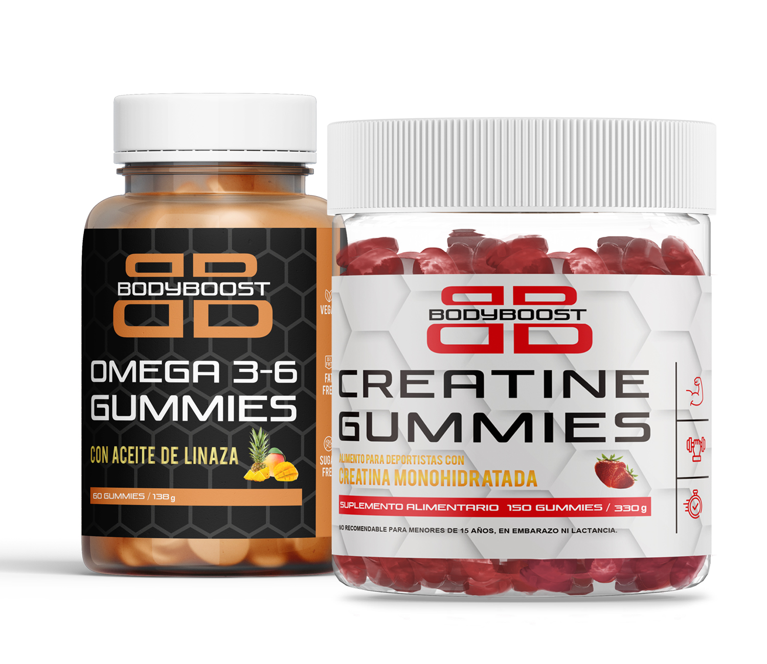 Pack Creatina Frutilla + Omega 3-6