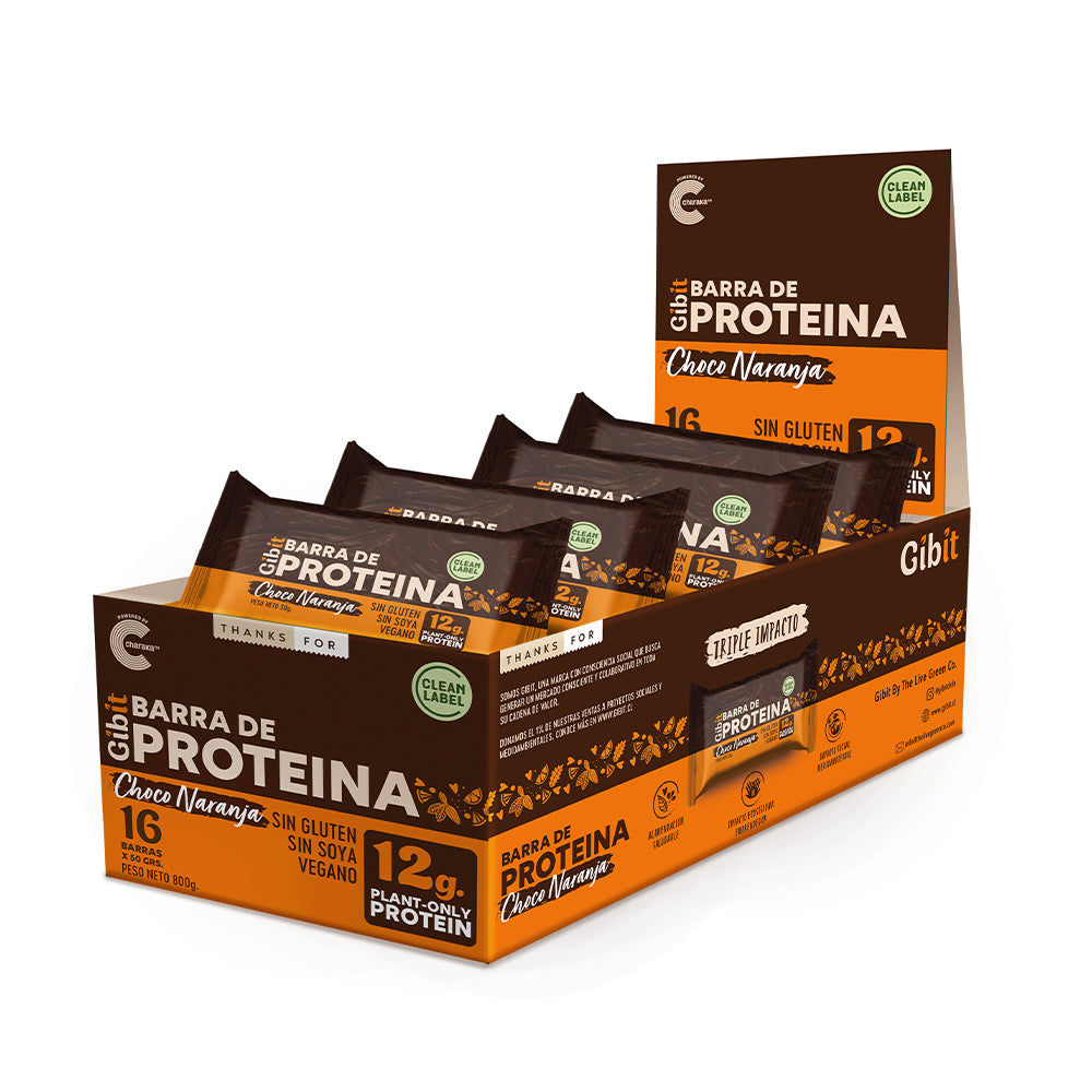 Barra Proteína Gibit - Choco Naranja 45 g (16 un)