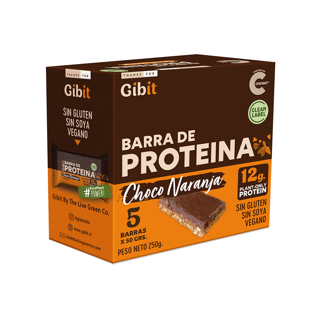 Barra Proteína Gibit - Choco Naranja 45 g (5 un)