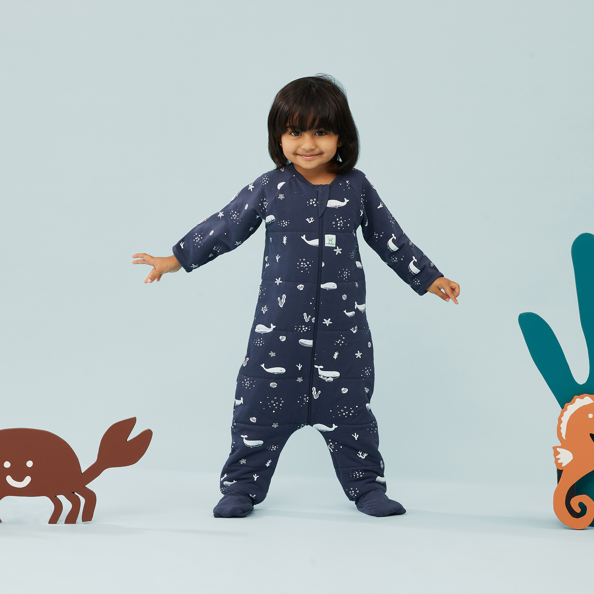 Sleep Onesies TOG: 3.5 Size: 2-3 Years Colour: Whales