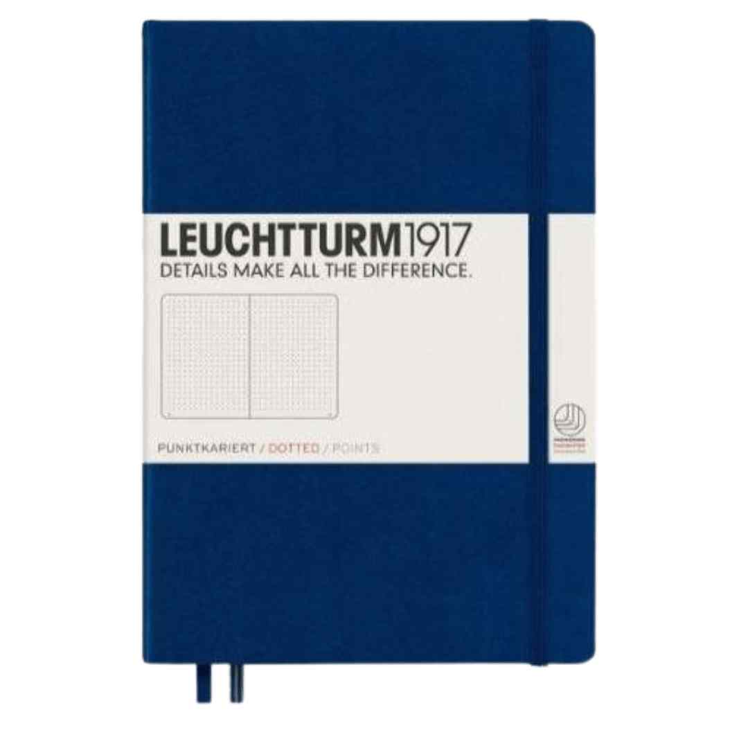 Libreta Leuchtturm Mediana Tapa Dura Punteada Azul Marino