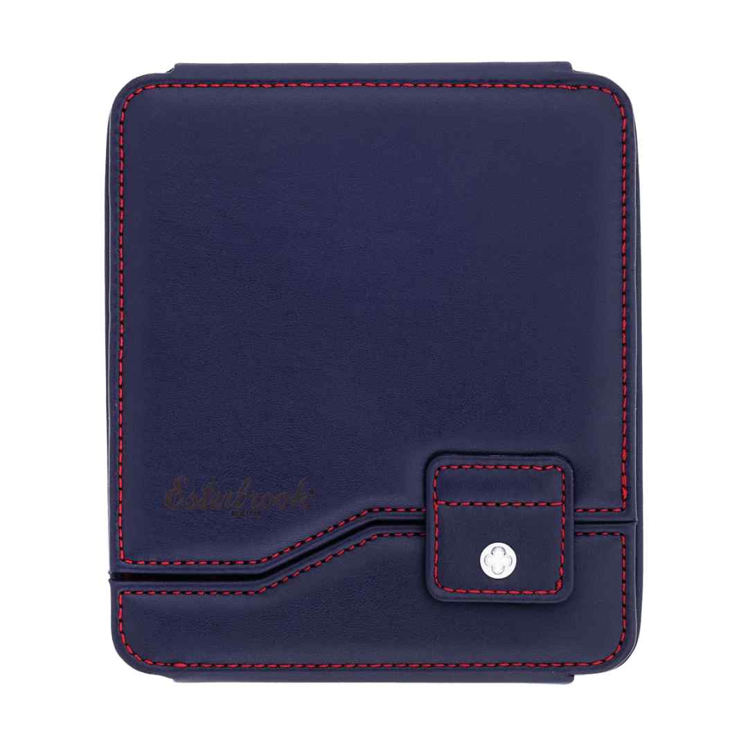 Esterbrook Nook   Estuche Para Lápices O Plumas   Azul E Interior Rojo   Half Dozen