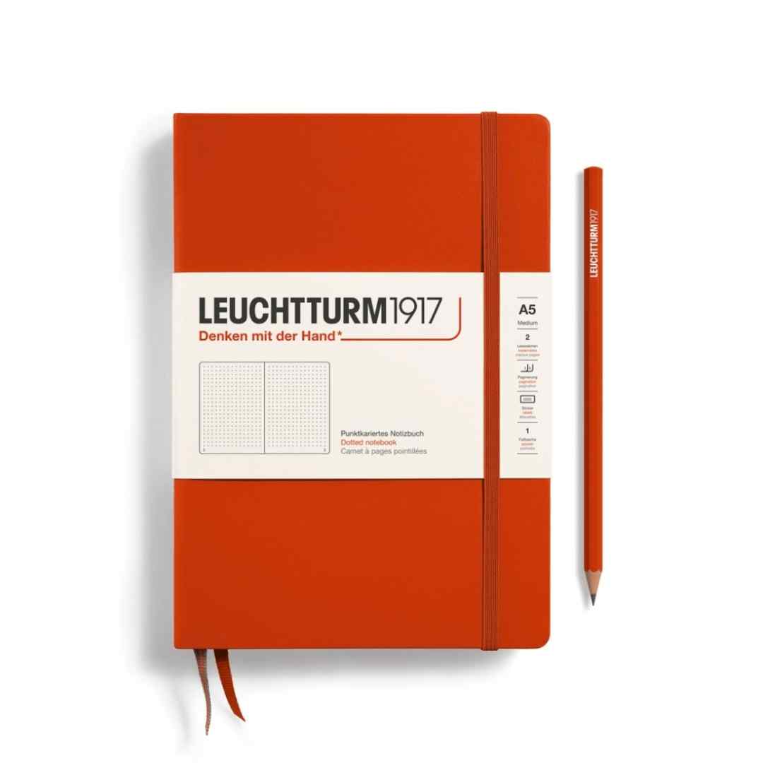 Libreta Leuchtturm Mediana Tapa Dura Punteada - Fox Red