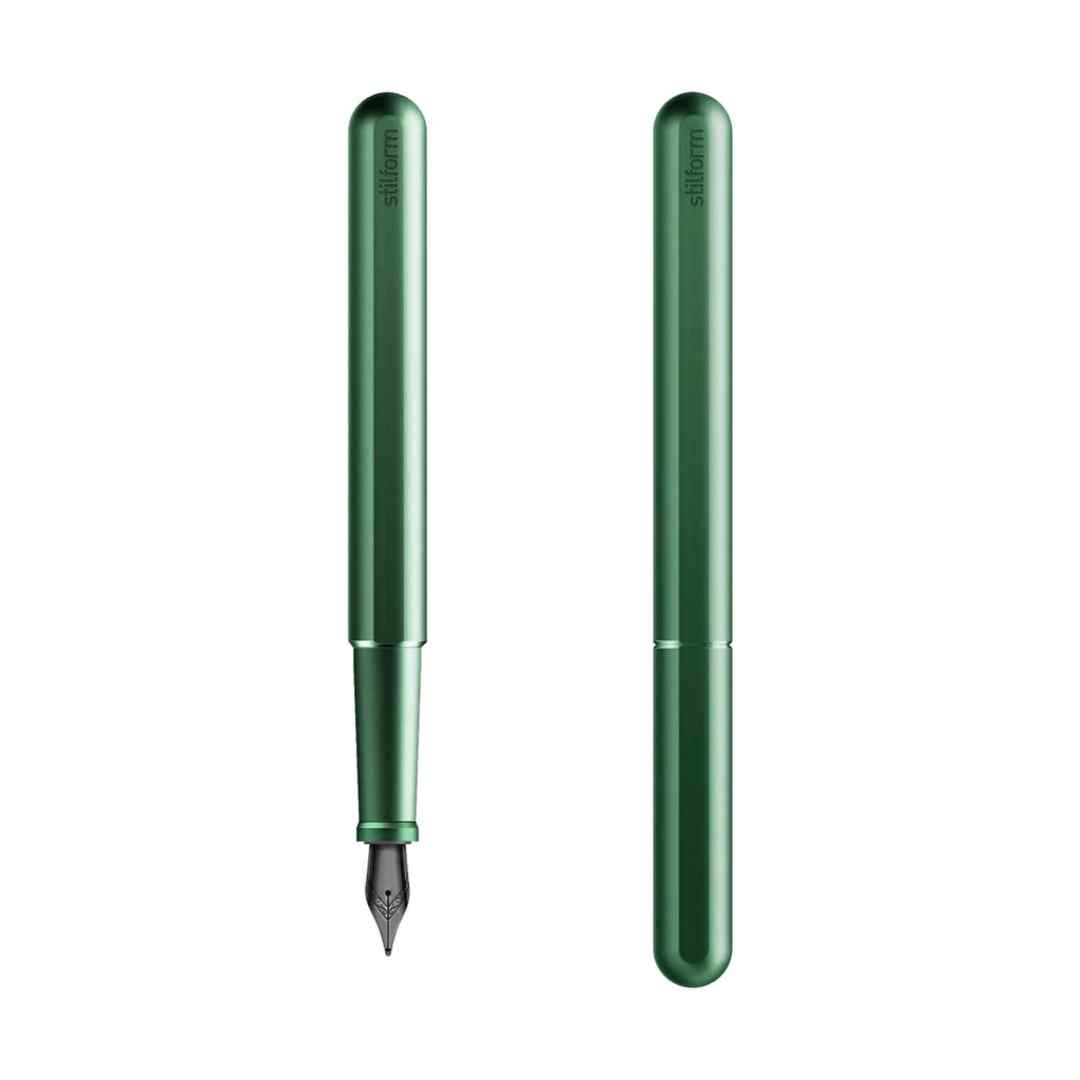 Pluma Ink Fountain Aluminium Aurora Green