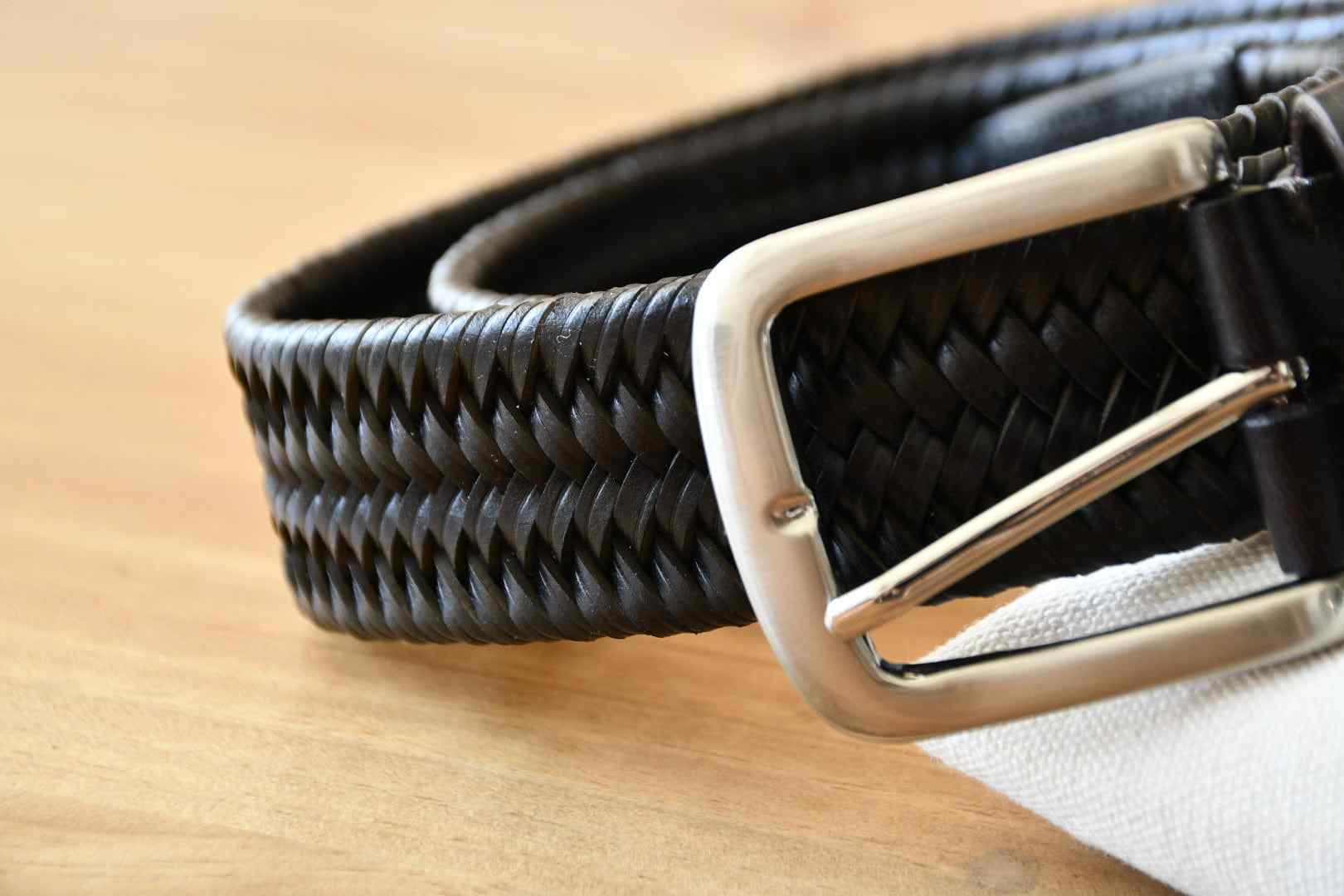 Cinturon Trenza Cafe Oscuro