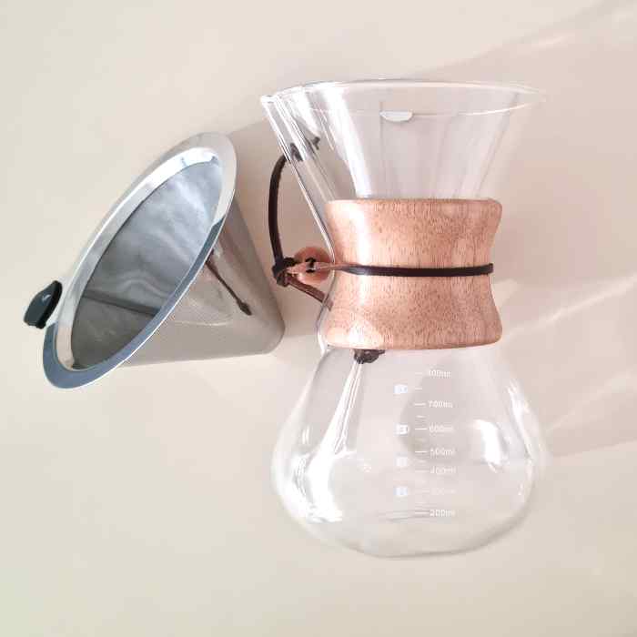 Cafetera vidrio embudo Chemex 800 ml para 6 tazas