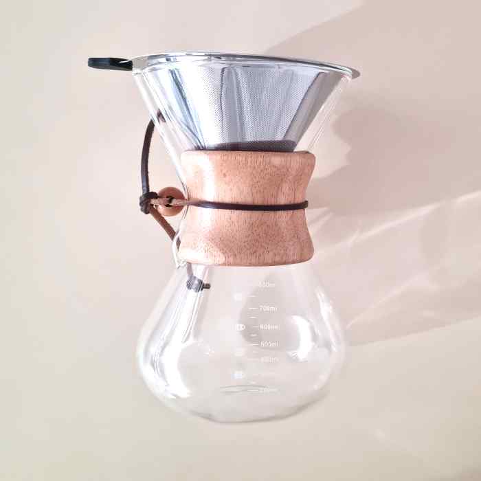 Cafetera vidrio embudo Chemex 800 ml para 6 tazas