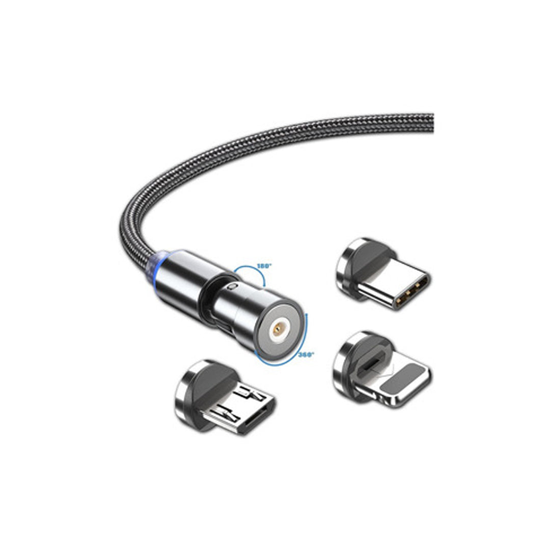 Cable cargador magnético usb 3 en 1 tipo-c/micro usb/iphone oem