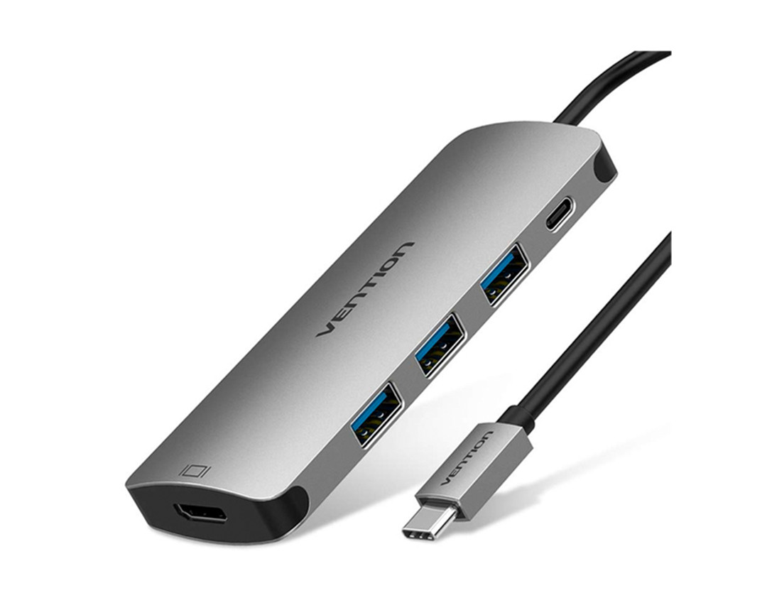 CARGADOR VENTION USB-C A HDMI USB 3.0 NEGRO