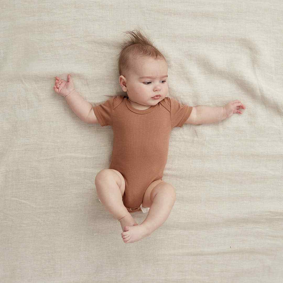 Bodysuit Short Sleeve TOG: 0.2 Size: 1 Year Colour: Chestnut