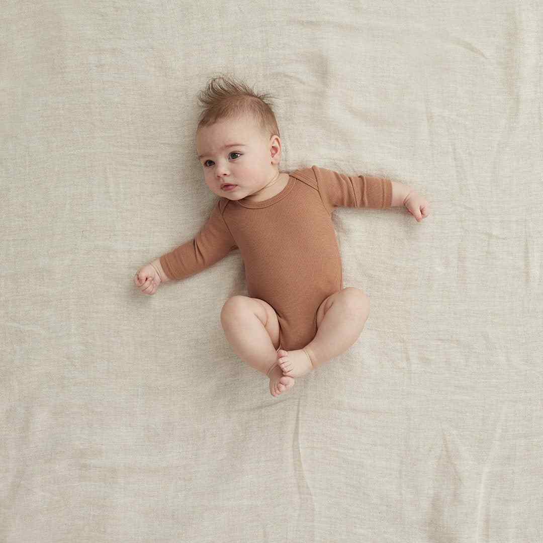 Bodysuit Long Sleeve TOG: 0.2 Size: 0-3 Months  Colour: Chestnut