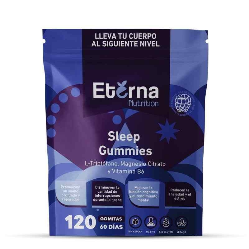 Gomitas Eterna Para Dormir Con L-triptófano, Magnesio Y Vitamina B6:60 Días