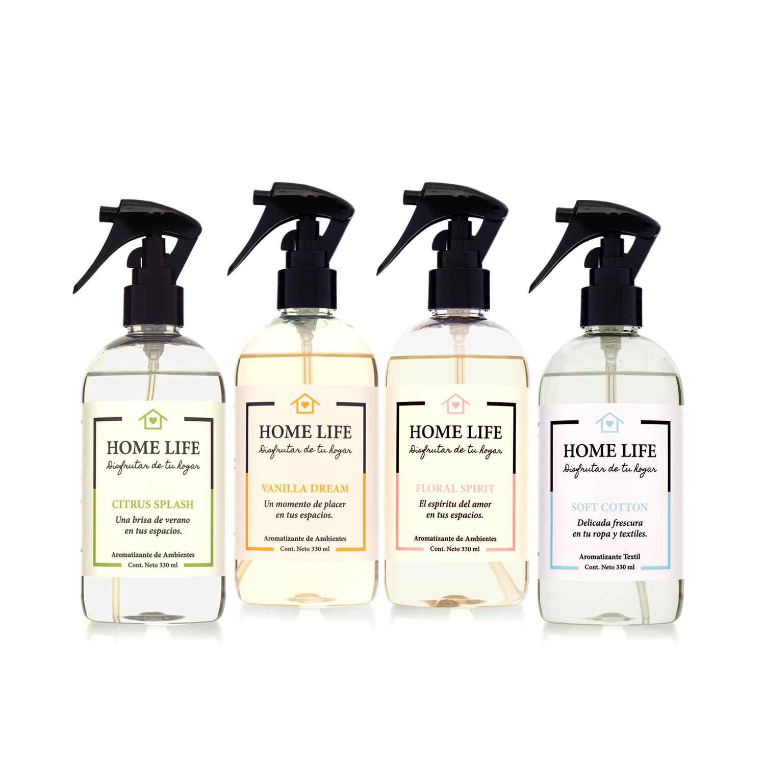 4 aromatizantes de Ambientes 330ml (1 de c/u)