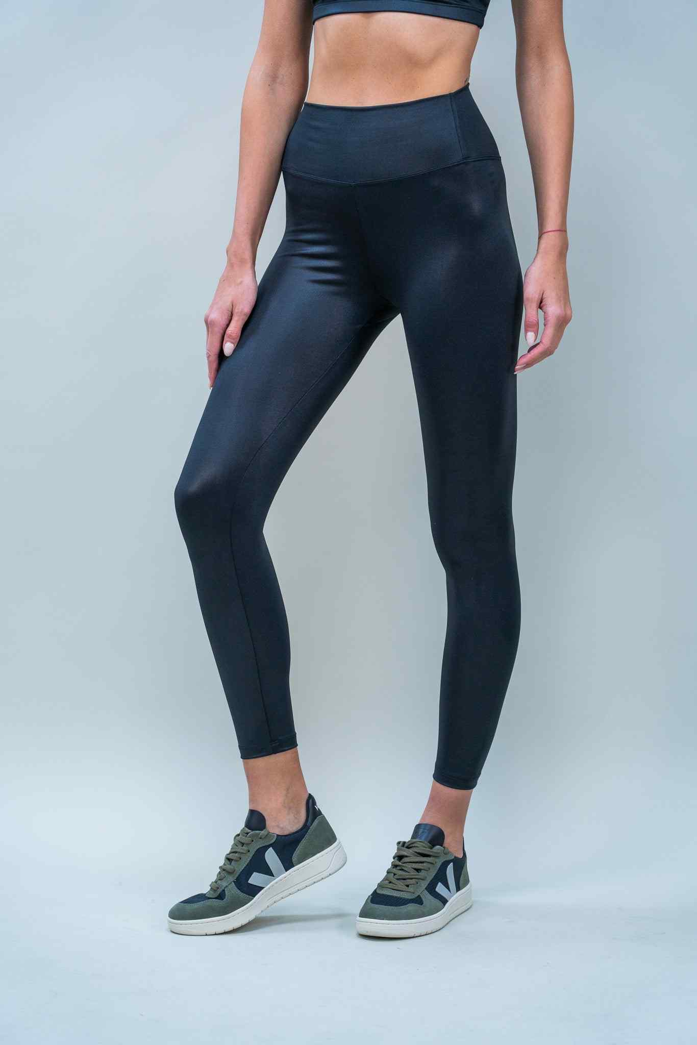 Legging 7/8 HighRise Eco Cuero Black - Talla S