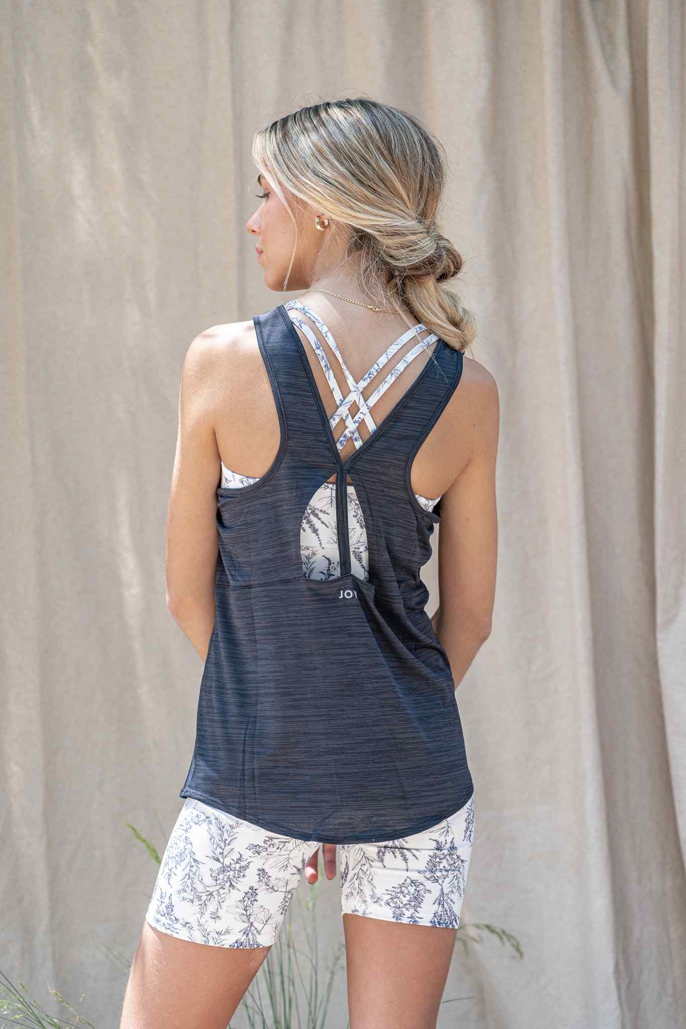 Running Tank Black Melange - Talla L