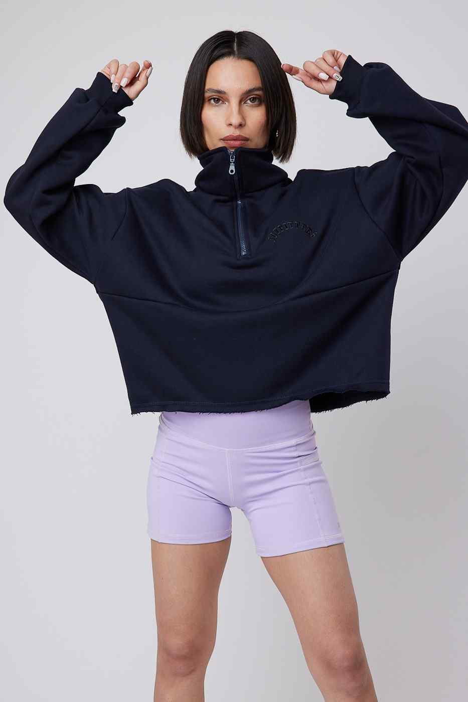 Zip Sweatshirt Crop Deep Blue TU
