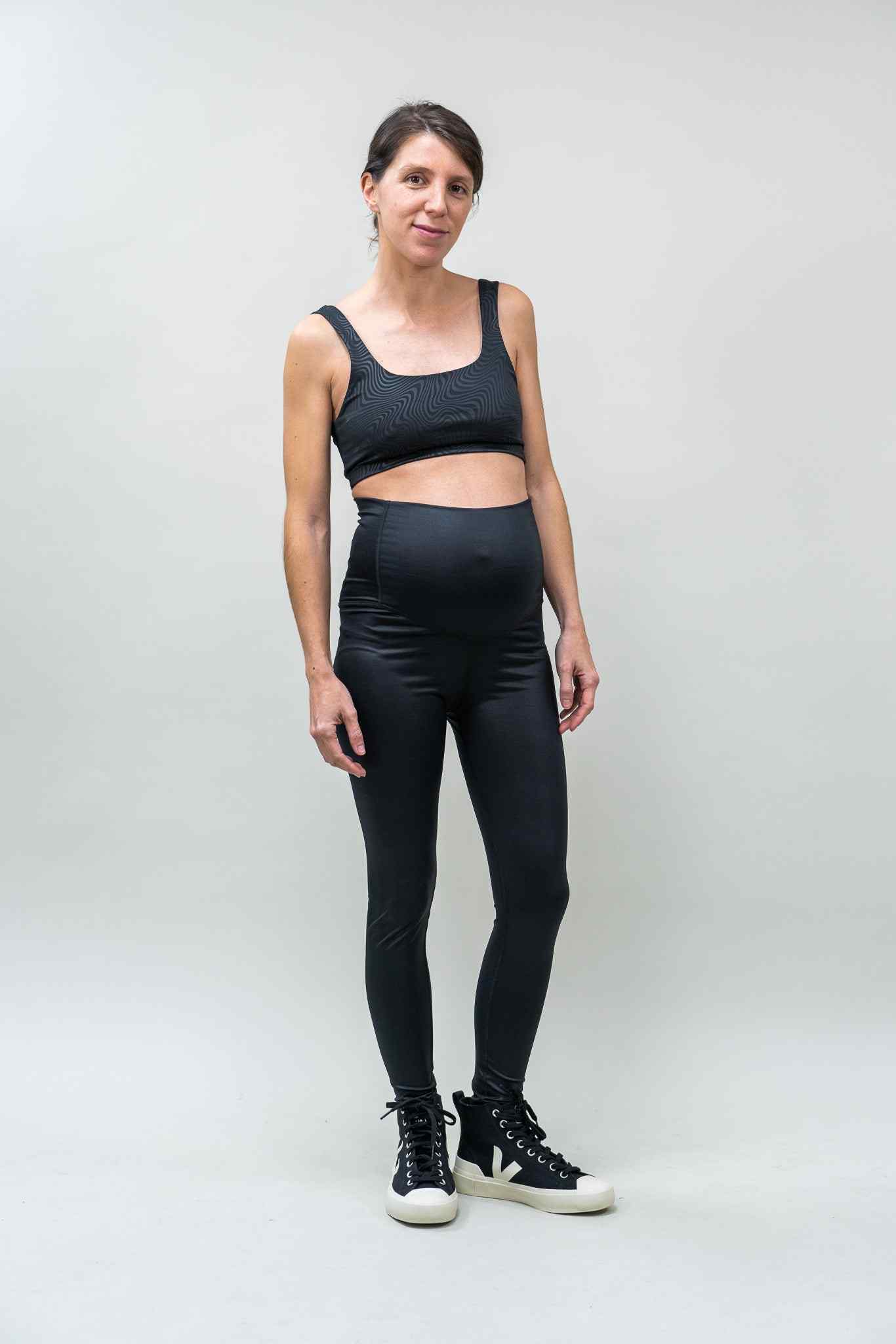 Legging Embarazo Eco Cuero Black - Talla S