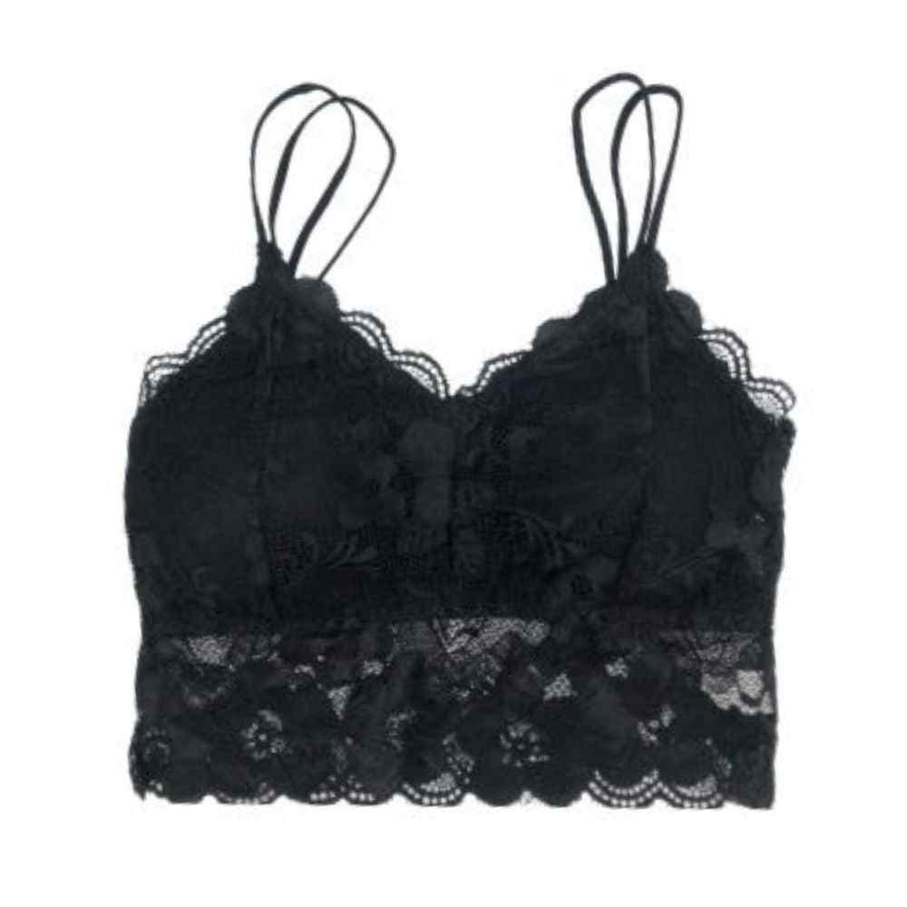 Bralette Peto Florencia encaje y doble tirante Negro