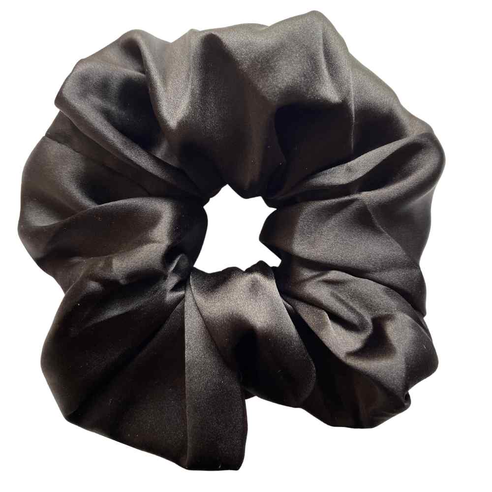 Scrunchie Seda Mulberry Oversize XL Negro