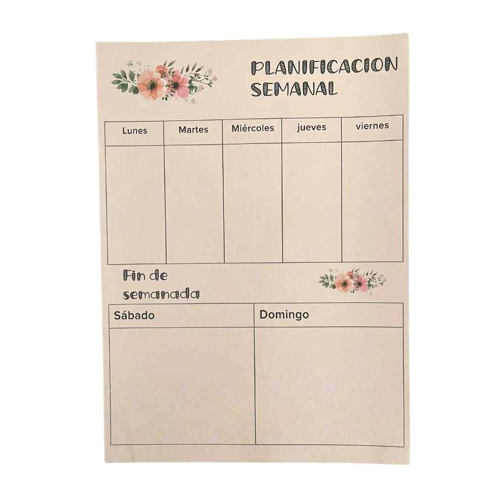 Week Planner grande flores (planificación semanal)