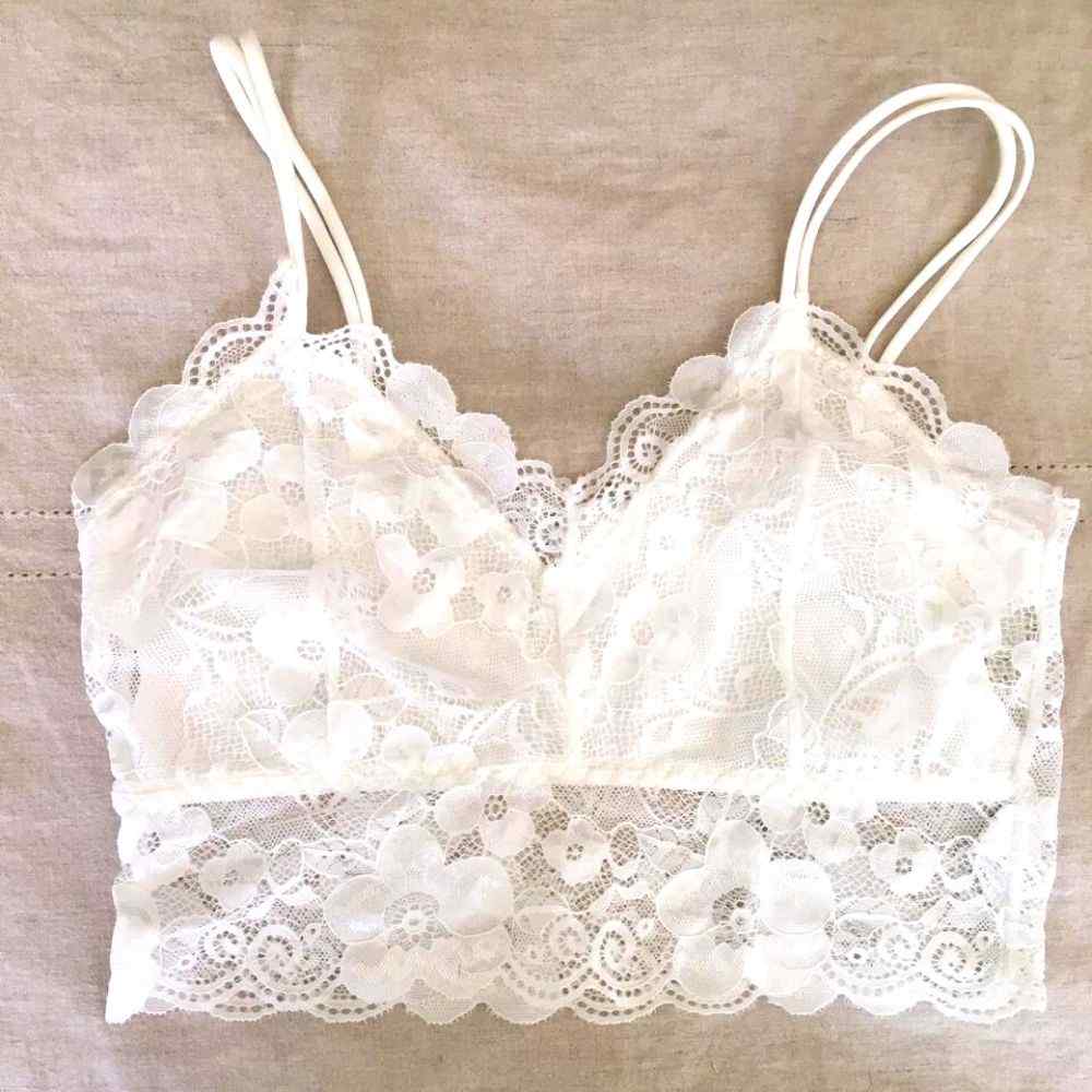 Bralette Peto Florencia encaje y doble tirante Blanco