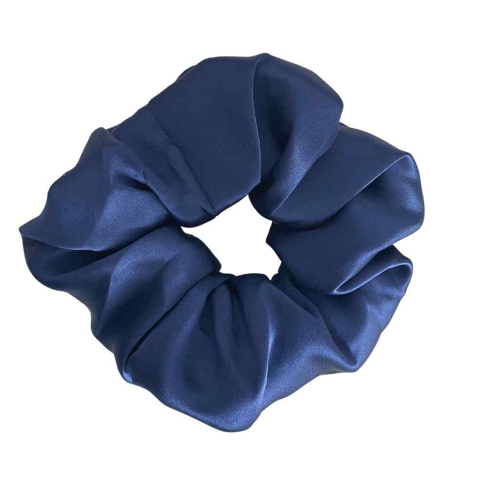 Scrunchie Seda Mulberry Medium Azul Marino