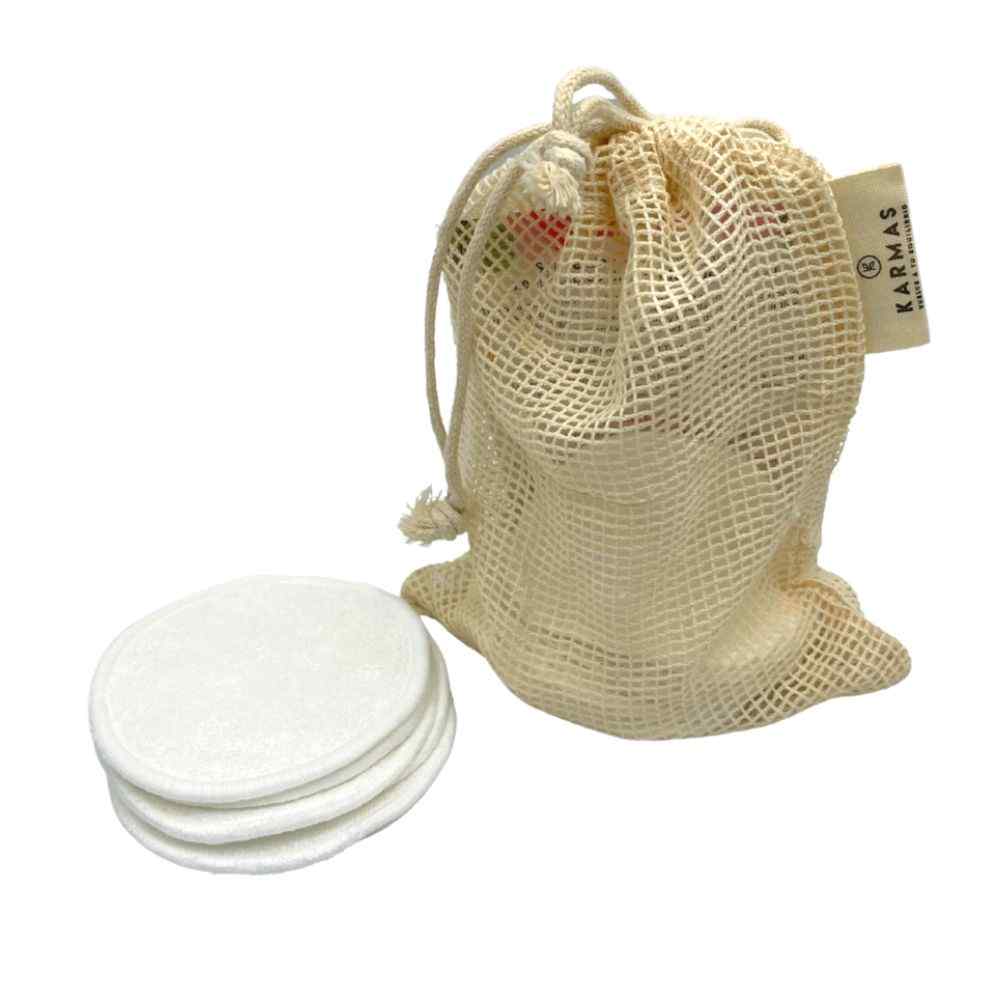 Set Pétalos Desmaquillantes Reutilizables de Algodón de Bambú 8 pétalos + bolsa mesh