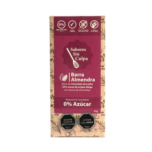 Barra de chocolate leche almendras