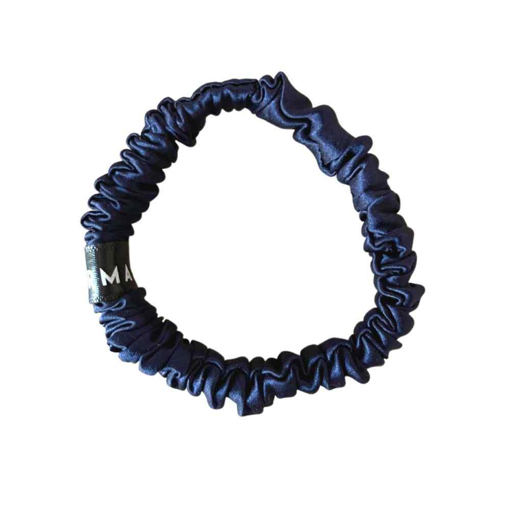 Scrunchie Seda Mulberry XS Azul Marino