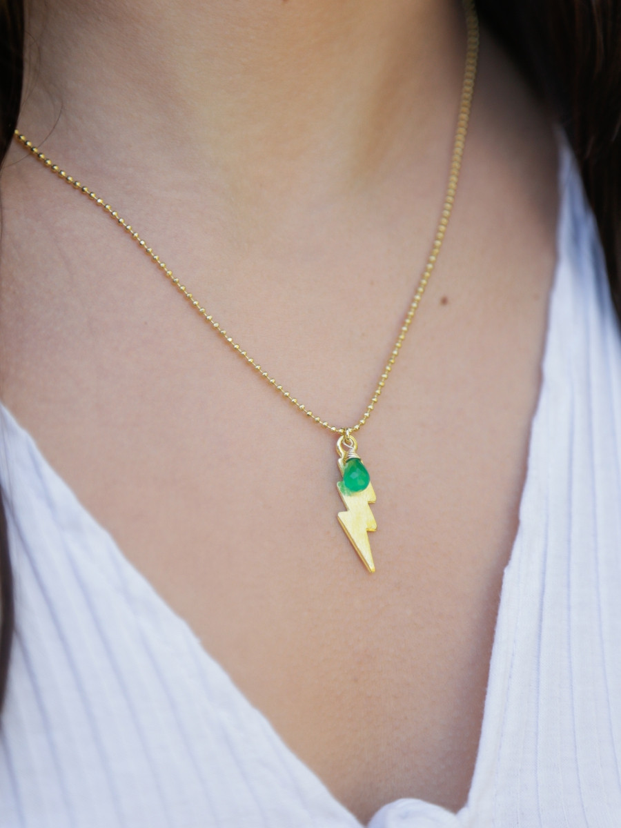 Collar Huellas Rayo Ónix Verde