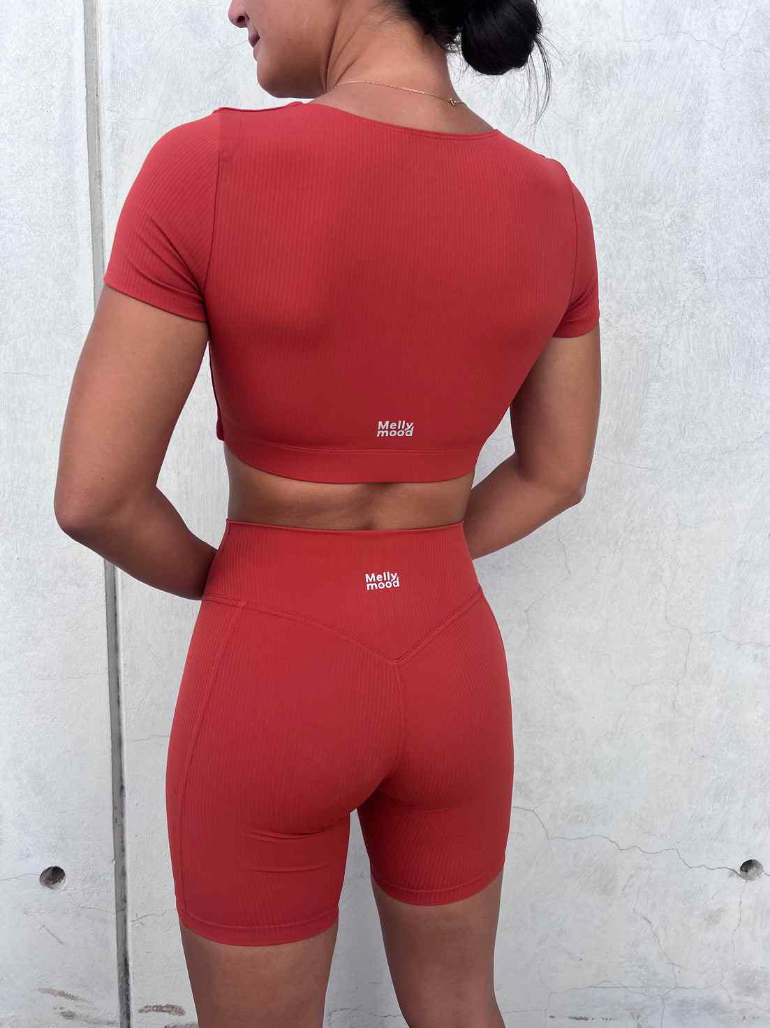 Sujetador deportivo crop rib rojo talla XS