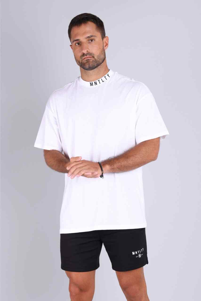 Neck Logo Oversized Tee - Blanca