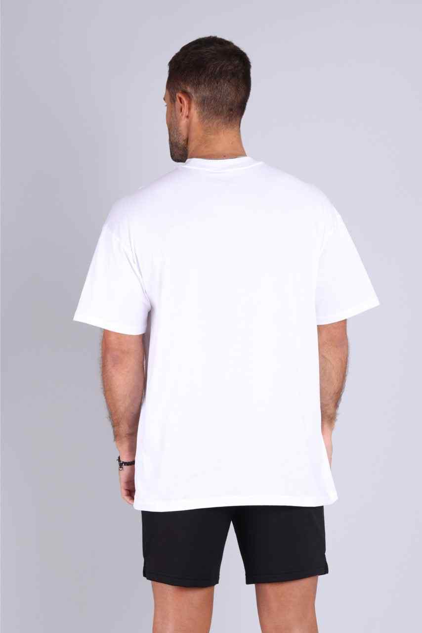 Neck Logo Oversized Tee - Blanca