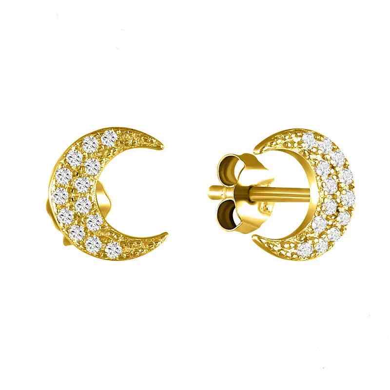 AROS DE PLATA BAÑADOS EN ORO LUNA