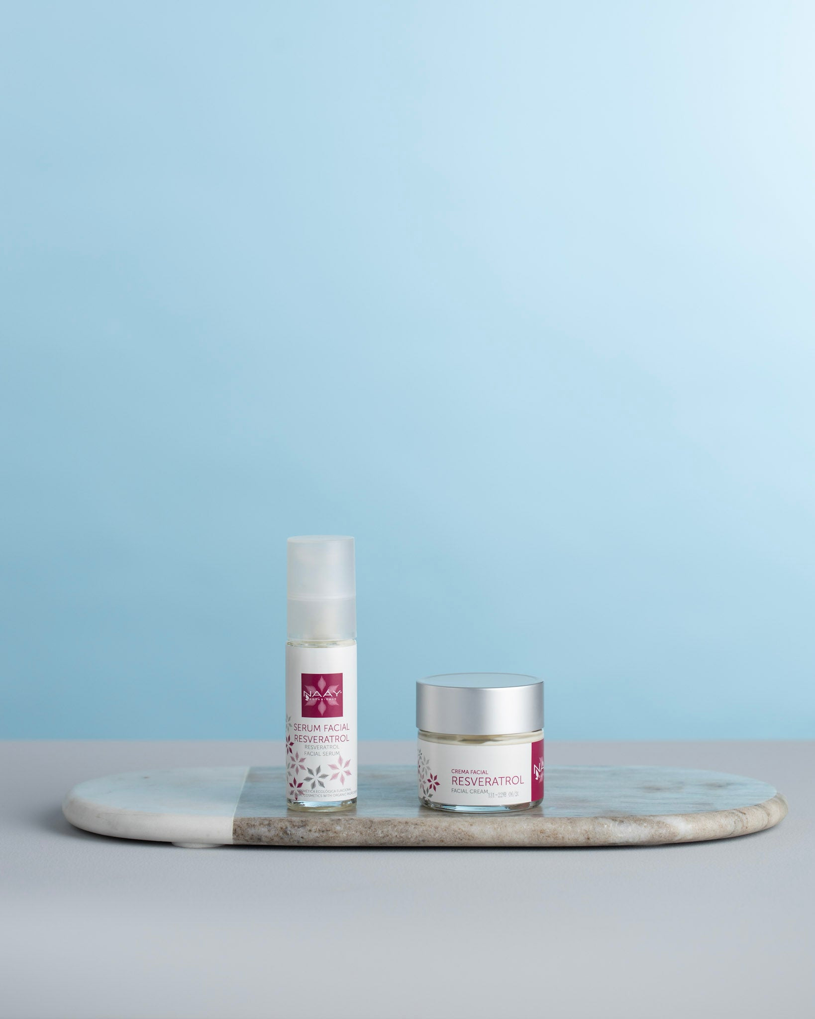 Serum + crema de resveratrol: 1 serum de resveratrol + 1 crema de resveratrol