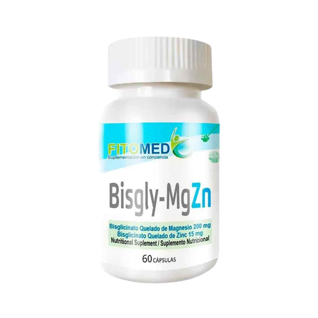 Bisgly MgZn 200 mg/15 mg-60 cáps