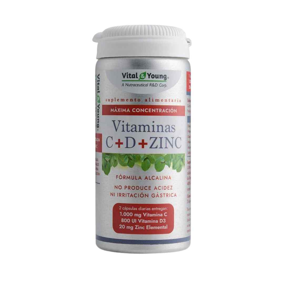 Vitaminas C+D+ZINC 1.000 mg/800 UI/20 mg-60 cáps