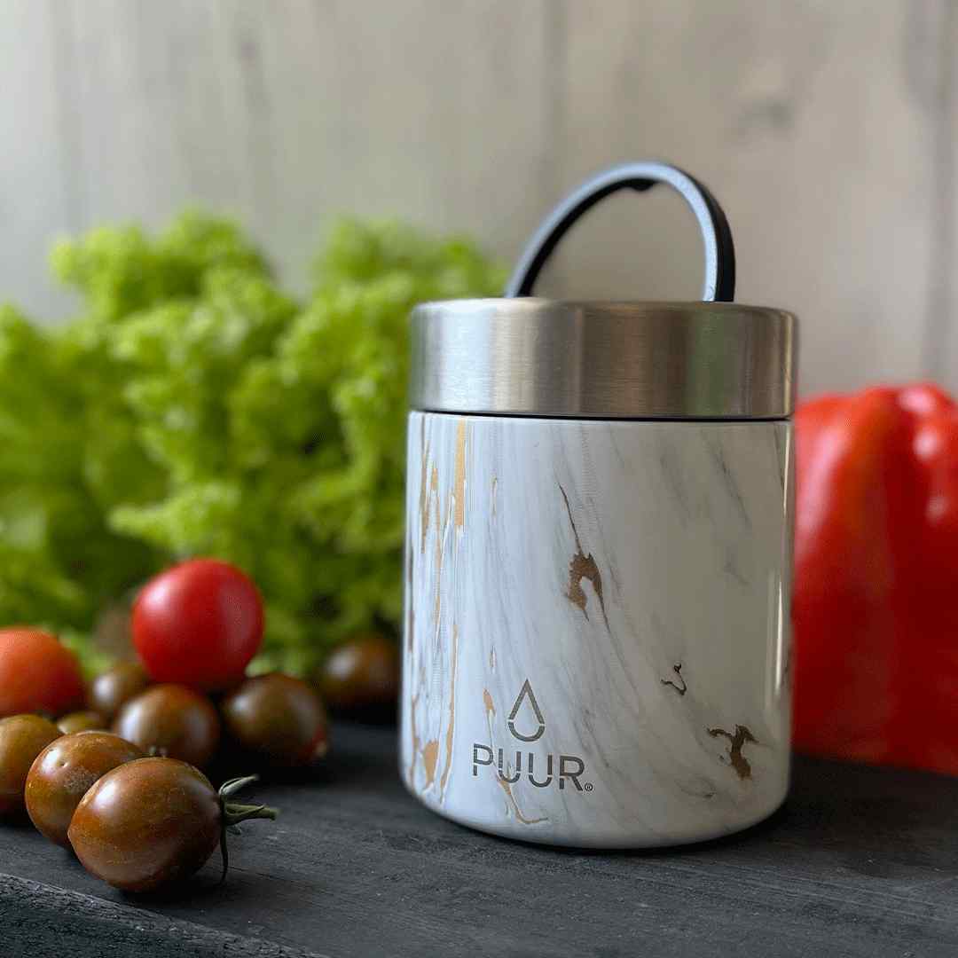 Termo Comida Puur Food Pot Gold Marble 500 ml